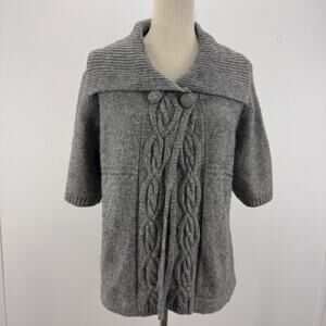 Merona Women’s Short Sleeve Cardigan Sweater Wool Blend XXL Cottagecore Preppy